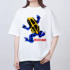 Dotrepのアイゾメヤドクガエル(藍染矢毒蛙) ドット絵 オーバーサイズTシャツ