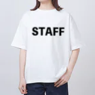 box209_designhの汎用型STAFFシャツ・黒 Oversized T-Shirt