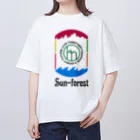 label greenの虹色sun-forest オーバーサイズTシャツ