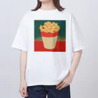 spring_treeのレトロなポップコーンイラスト オーバーサイズTシャツ