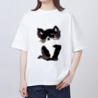 tomorebiの墨猫その2 オーバーサイズTシャツ