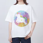 前田悠花｜イラストレーターの★虹色ユニコーン★ オーバーサイズTシャツ