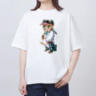 弐０Heartsの眼鏡ＪＫ オーバーサイズTシャツ