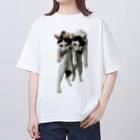 豆柴虎徹の双子猫 オーバーサイズTシャツ