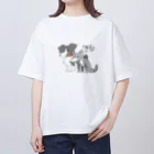🌼🦊ボーダーコリーおぼまな屋🦝🍋のボーダーコリーおぼまな Oversized T-Shirt