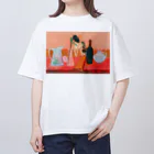 Yuhki | おばけのゆうき 公式オンラインショップ　【ちぎり絵・貼り絵のTシャツ・パーカー・スマホケース・バッグ・日用品・雑貨・文具・ドッグTシャツなど販売中】の猫が描く油絵 オーバーサイズTシャツ