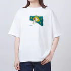 まゆげ倶楽部のmapper girl (Blue) オーバーサイズTシャツ