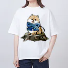 犬グッズの店しえるぶるーのマフラー犬　ポメラニアン Oversized T-Shirt