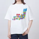 フォーヴァの日本地図ー漢字タイプー オーバーサイズTシャツ