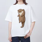 綾錦工房 りこりすのほされカワウソ Oversized T-Shirt