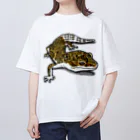 かおちぃちゃんねるのレオパグッズ(暗めの下地に対応) オーバーサイズTシャツ