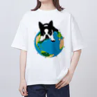 コチ(ボストンテリア)のボストンテリア(地球)[v2.10k] オーバーサイズTシャツ