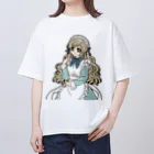 オペラの可愛いメイドさん（水色） オーバーサイズTシャツ