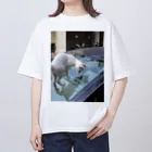 neko2424のアジアの街猫-のぞき見猫 オーバーサイズTシャツ