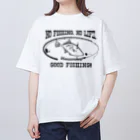 猫と釣り人のウマヅラハギ_8K オーバーサイズTシャツ