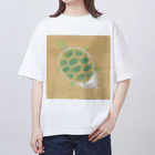 森の中の日本画　亀の絵 Oversized T-Shirt