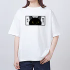 sampoppoの無言の圧力（黒猫） オーバーサイズTシャツ