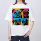 TakashiSのsurprised face pug オーバーサイズTシャツ