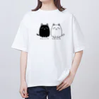 ADKS-SHOPのにゃっくろ＆にゃっしろ オーバーサイズTシャツ