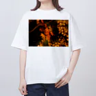 nokkccaのライトアップ紅葉 - Japanese maple(night shot) - オーバーサイズTシャツ