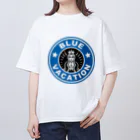 BLUE  VACATION  ISHINOMAKIのBLUE VACATION ロゴ Oversized T-Shirt