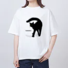 小鳥と映画館の黒猫たんのおちりが堪能出来る権利の付与 黒ロゴ Oversized T-Shirt