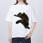 むっちり猫のむっちり丸のお腹ぽっこりむっちり丸 オーバーサイズTシャツ