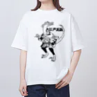 半紙半生のデイノニクス瓦版売り Oversized T-Shirt