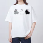 whiterabbit2010のうさぎ三姉妹 オーバーサイズTシャツ