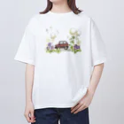 pandaticsの春とくるま オーバーサイズTシャツ