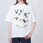 LittleLoroの四十雀 シジュウカラ 0604 四拾雀 漢字ロゴ Oversized T-Shirt