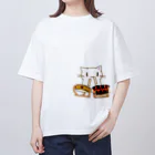 絵娯クリエイトのひのもとにゃんこ®️ 太鼓 / 雪ちゃん Oversized T-Shirt