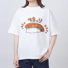 伊達丸のぺちゃりサーモンくん オーバーサイズTシャツ