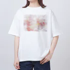 Keriiのイラストのシャボン玉アート　ピンク系 オーバーサイズTシャツ