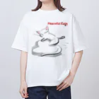 Mahiroshka まひろ朱夏 絵と音楽のPeaceful Cats おやすみ Oversized T-Shirt