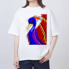 greetenの不死鳥アート  幻想世界 オーバーサイズTシャツ