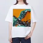 カマキリアートのオレンジカマキリ Oversized T-Shirt