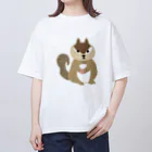 hskw_gのリスのイラスト オーバーサイズTシャツ