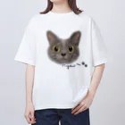 わかばックス工房のグレーのネコちゃん♡ オーバーサイズTシャツ