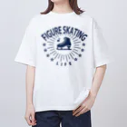 sports_tower スポーツタワーのフィギュアスケート・星・figure skating・グッズ・デザイン・フィギアスケート・#Tシャツ・ステップ・スピン・ジャンプ・スケート靴イラスト・技・男子・女子・かっこいい・かわいい・アイスダンス オーバーサイズTシャツ