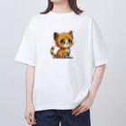 チビアニメのチビ猫 オーバーサイズTシャツ