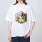 脱サラ賢者タカの池崎さん家っぽいピクセルルームTシャツ【白】 Oversized T-Shirt