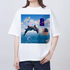 𝙈𝙊𝙈𝙊'𝙨 𝙎𝙝𝙤𝙥のイルカと遊ぼう Oversized T-Shirt