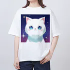 キッチンファラオのキラキラ猫ちゃん☆ オーバーサイズTシャツ