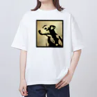 おもしろいTシャツ屋さんの犬　DOG　ステンシル Oversized T-Shirt