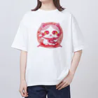 meow popの【招き猫】もも オーバーサイズTシャツ