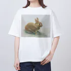 たかはしの絵のもののうさぎのうめちゃん オーバーサイズTシャツ