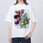 はちゅまみれSHOPのはちゅファンタジーRPG 集合ver. オーバーサイズTシャツ