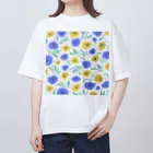 Katie（カチエ）の抽象的な手描きの花柄 オーバーサイズTシャツ