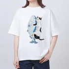 トコロコムギの秋鮭にゃんこ オーバーサイズTシャツ